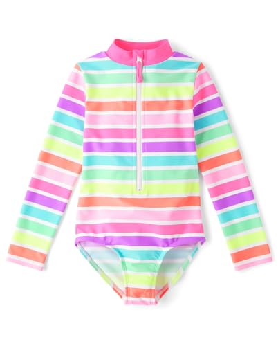 Image of Gymboree Girls and Toddler Long Sleeve Rashguard One Piece Swimsuit