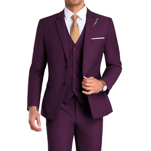 Orange Slim Fit 3-Piece Suit for Men