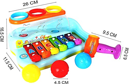Yerloa Baby-xylofoon met ballen en hamer, muzikaal babyspeelgoed, leeftijd 6-12 maanden, educatief speelgoed, voor jongens en meisjes - Image 8