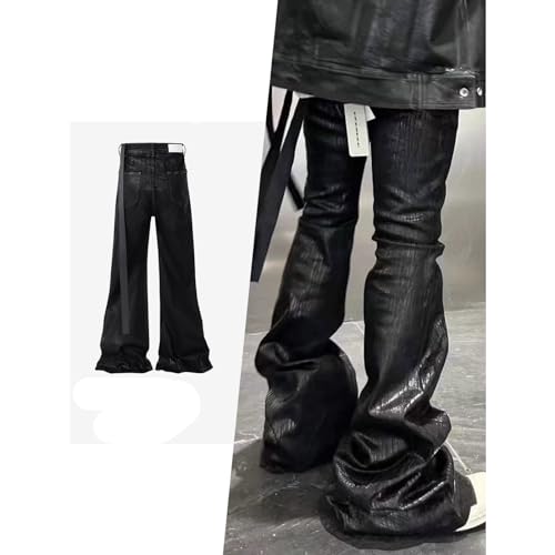 High Street Pants Unisex Back Strap Elastic Micro Flared Jeans2
