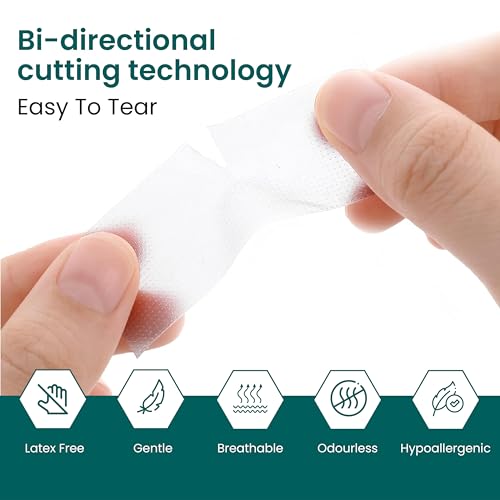 Nanacare Hypoallergenic Transparent Surgical Tape 1/2 Inch X 11Yd +10Pc Gauze Pads | 6 Rolls Transporous Surgical Tape| Medical Tape For Skin, Dressings And Face | First Aid Tape Suitable thumb #1