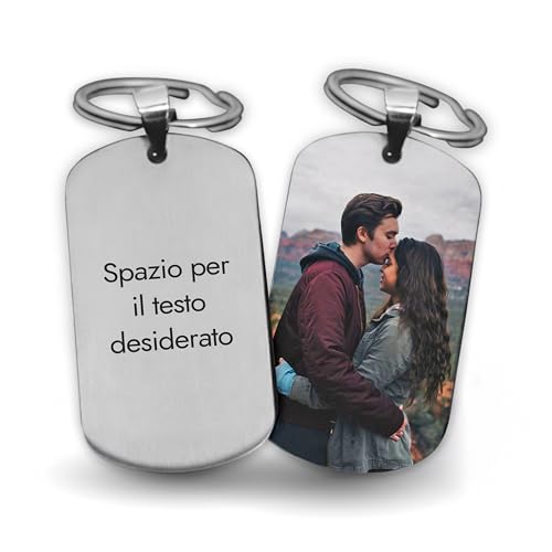 LAUBLUST Portachiavi personalizzato con foto e testo, con confezione regalo