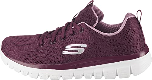 Skechers Damen Graceful Get Connected Sneakers, Wine Mesh/Lavender Trim, 38 EU – Ansicht 2