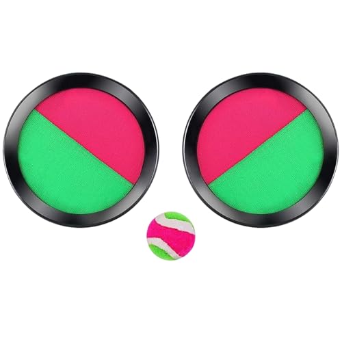 Toss and Catch Ball Set, Ball and Catch Game for Outdoor Activities, Includes 2 Paddles and 1 Tennis Ball, Ideal for Family Play and Hand-Eye Coordination Training