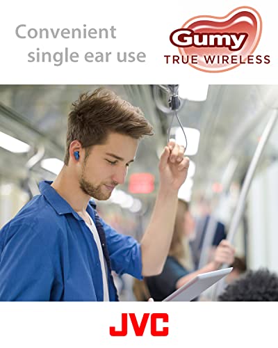 Image of JVC Gumy True Wireless Earbuds, Bluetooth 5.3, Charging Case, 24-Hour Playback, IPX4 Water Resistant, Comfortable Secure Fit with XS /S /M /L Earpieces, Built-in Mic for Calls, iPhone /Android /PC - HAA7T2