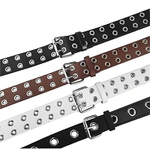 Fashionable Leather Women Men Belts With Alloy Chains Punk Style Metal Pin Buckle For Jeans4