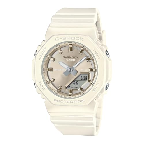 Casio Reloj analógico Digital de Cuarzo para Mujer con Correa de plástico GMA P2100ST 7AER, Blanco, Correa