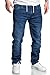Produktbild Amaci&Sons Herren Sweathose in Stretch Denim Männer Kordel Basic Jogging Jeans 7031 Dunkelblau W36