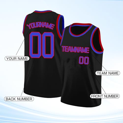 Image of Custom Basketball Jersey for Men - Personalized Name & Number, Embroidered or Printed, Athletic Shirt for Kids, Boys & Youth