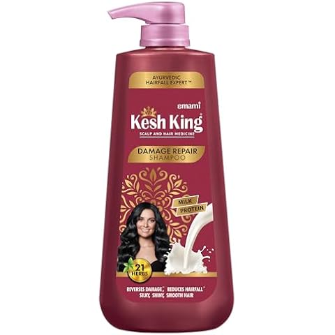 KESH KING Damage Repair Shampoo | with Milk Protein & 21 Ayurvedic Herbs | Reduces Hairfall | Nourishes Hair Roots | Provides Soft & Smooth Hairs | 20.29 Fl Oz (600 ml) Cover