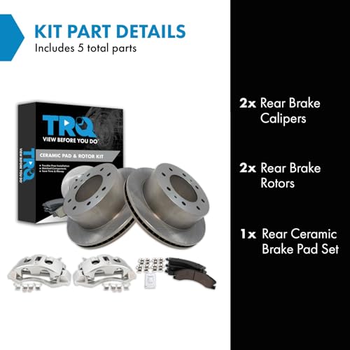 Image of TRQ Rear Brake Pad & Rotor Kit Compatible with 2011-2019 Chevrolet 2011-2019 GMC