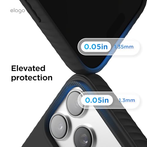 Image of elago Magnetic Ridge for iPhone 17 Pro Case, Premium Magnetic Silicone Case, Compatible with MagSafe, Liquid Silicone Material, Protective Cover, Shockproof, Slim Phone, 6.3 inch (Black)