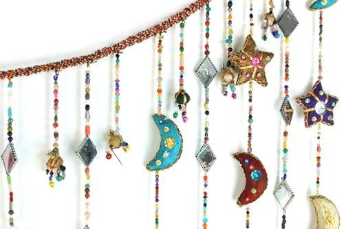 Guirnalda de luna y estrellas para dormitorio infantil decoración colgante de cuna 6