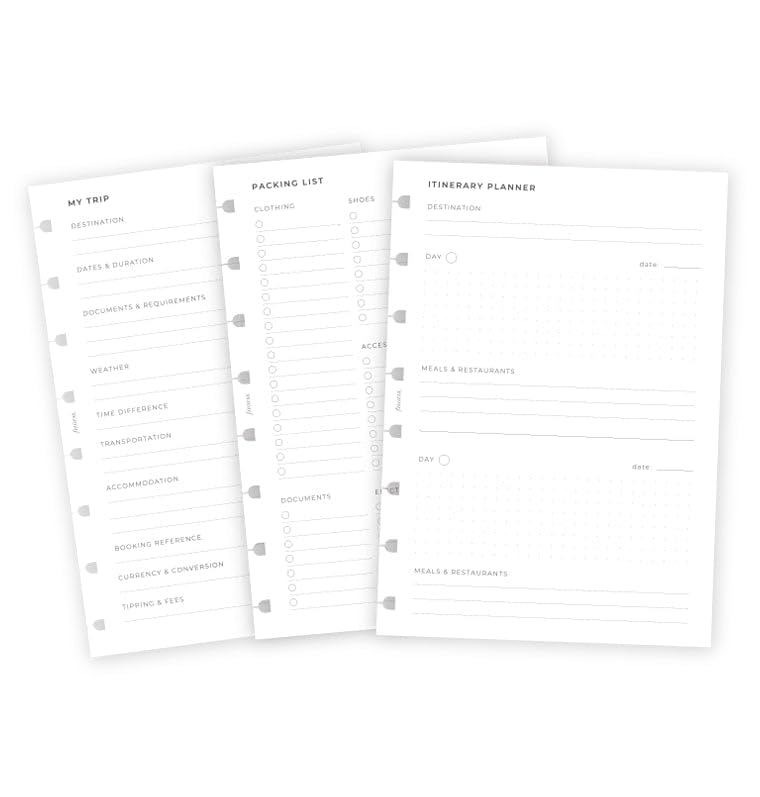 Filofax Travel Planner Refill, A5 Size Organizer, 8.27-inches Height, White, B132929 - View #2
