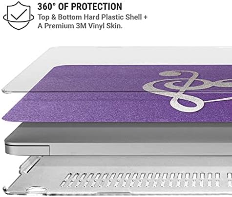 Skinit Case + Skin Compatible with MacBook Pro 16in (2019-20) Originally Designed Purple Glitter Musical Heart Design