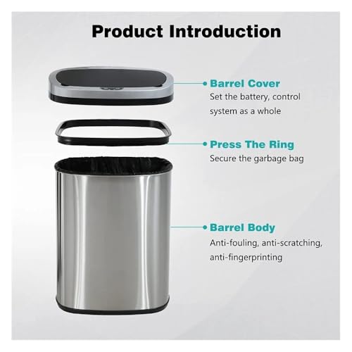 Basura Touchless de Acero Inoxidable 13 galones miniatura 3