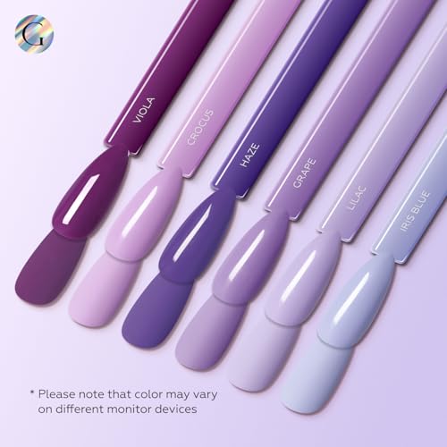 Set de Esmaltes Gel Morados GLOSS 6 Piezas miniatura 2