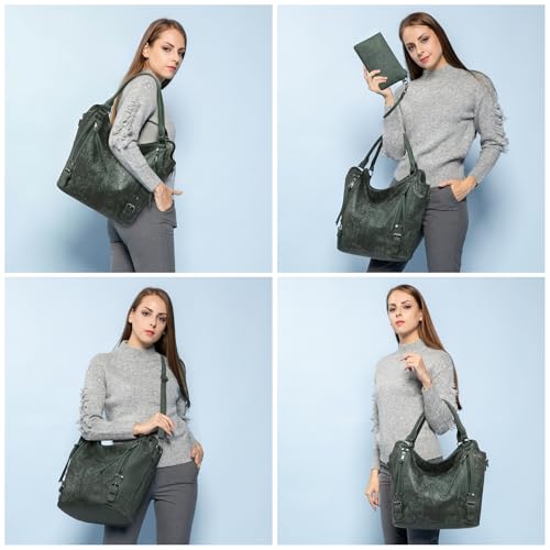 Image of Tote Bag for Women PU Leather Shoulder Bags Fashion Hobo Bags Large Purse and Handbags with Adjustable Shoulder Strap