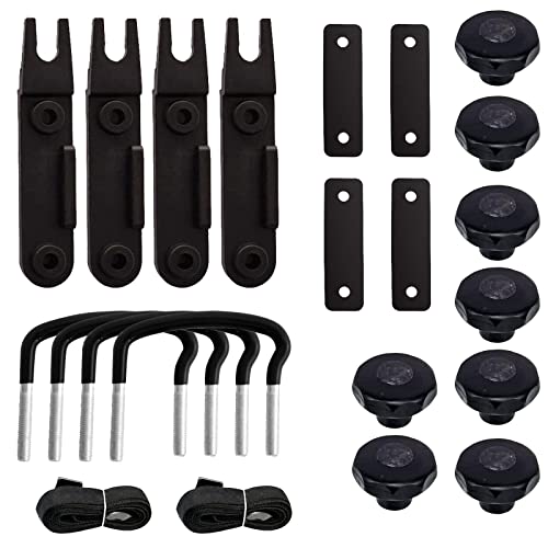 Atnvidsg Roof Box U-Bolt Clamps/Roof Rack Clamps Car Truck Universal Stainless Steel U Brackets Installation Accessory 85Mm Inside Width, With 8 Lock Nuts, 2 Straps Cargo Box Mounting Bracket (4Pcs) #TOP1