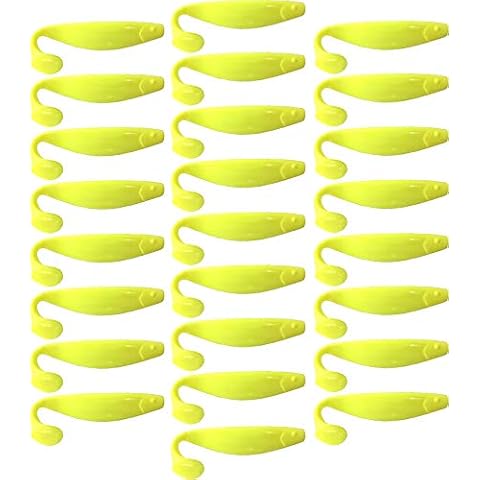 Blue Water Candy - Rock Fish Candy 6-Inch Shad Bodies, 25 Pack (Chartreuse) Cover