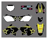 Motorrad Schutz Aufkleber Motorrad-Grafik-Aufkleber Und Aufkleber-Kit Für Suzuki RM125 RM250 RM 125 250 2001 2002 2003 2004 2005 2006 2007-2012 (Farbe : Customize Sticker)