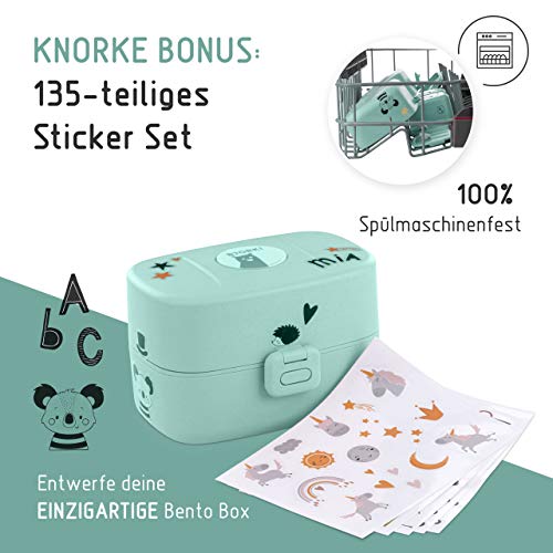 BJORKI® Bento Box für Kinder inkl. Bonus Namensticker - Auslaufsichere Lunchbox mit Fächern - Nachhaltige Brotdose Kinder für Kindergarten & Schule - Die Jausenbox für unterwegs. – Bild 6