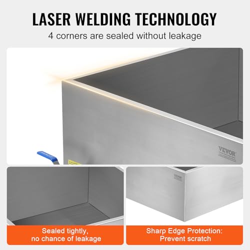 Image of VEVOR Maple Syrup Evaporator Pan, 24.9 Gal, 24 x 24 x 10 Inch Maple Syrup, 304 Stainless Steel Maple Syrup Pan, Evaporator Pan with 1 Valve and 3 Heating Methods, for Home, Outdoor