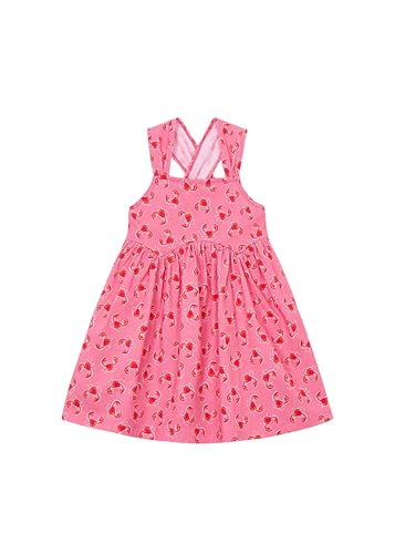Vestido Niña Verano – Estampado- 100% Algodón - Vestido sin Mangas – Ropa de Vestir para Niña - Ropa de Regalo – para niñas de 2 años a 8 años (FR/ES, Edad, 3 años, Regular, Geranio)