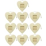 Lzttyee 10PCS Unfinished Wood Mini Photo Frame Handmade Durable Craft DIY Hanging Picture Frame for Home Decoration (Heart)