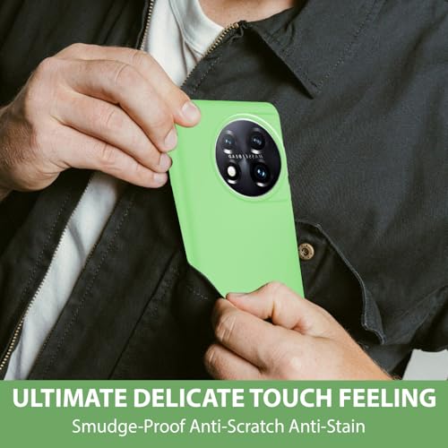 Image of LIRAMARK Liquid Silicone Soft Back Cover Case for OnePlus 11 5G / 1+11 5G (Mint Green)