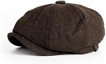 Cotton Newsboy Cap for Men, British Beret Hat, Flat Cap for Men, Vintage Golf Hat, Octagonal Newsboy Cap