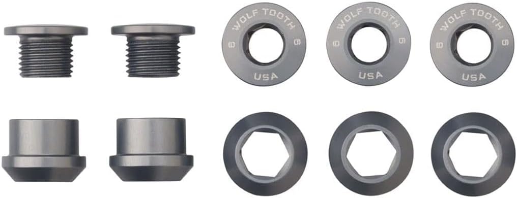 Wolf Tooth Set of 5 Chainring Bolts+Nuts for Single-Ring (1X) Drivetrains