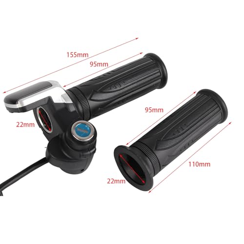 Mango del acelerador de medio del acelerador eléctrico de 36 V con bloqueo de llave con indicador de encendido LED para bicicletas eléctricas