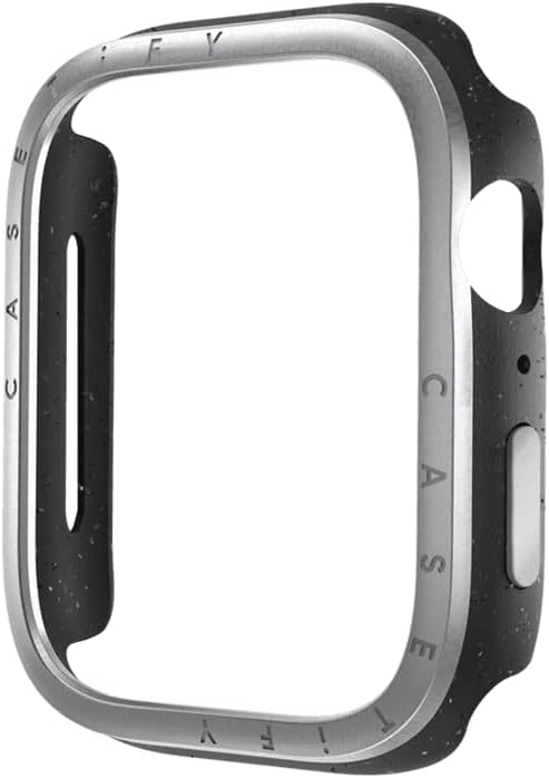 CASETiFY Impact Watch Case [Brushed Aluminium Bezel] Compatible with Apple Watch Series 10-46mm - Silver