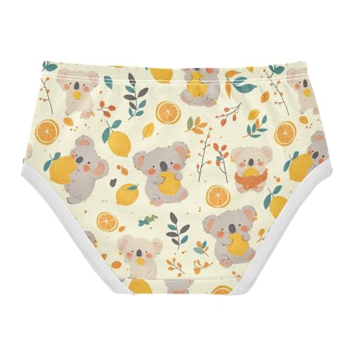 Wusikd Cute Koala Bear Girls' Underwear Cotton Lemos Leaves Girls Briefs Soft Toddler Underwear 2T2