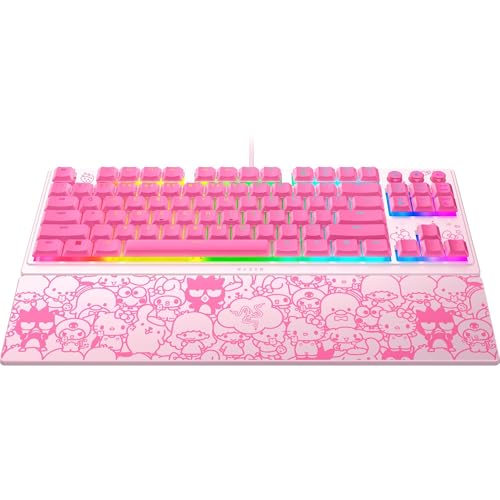 Razer Ornata V3 TKL Gaming Keyboard, Hello Kitty & Friends Edition | Low-Profile Keys, Mecha-Membrane Switches, UV-Coated Keycaps, Backlit Media Keys, 8-Zone RGB Lighting, Magnetic Wrist Wrest - image 9