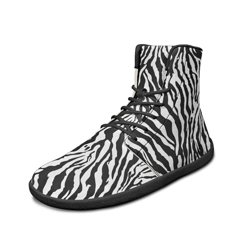 Image of Fashion Print Womens Mens High Top Barefoot Sneakers Flat Shoes