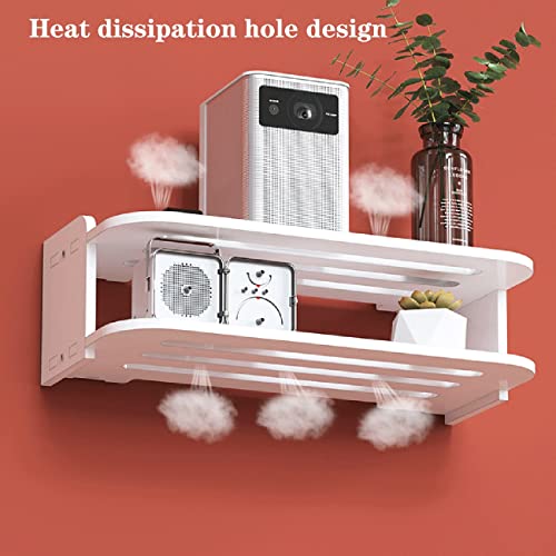 Boîte de rangement de routeur blanc 40x20x13cm pour décodeur TV - 5