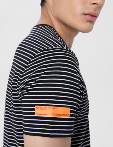 Image of Spykar Men's Slim Fit Round Neck Half Sleeve Striped Casual T-Shirt