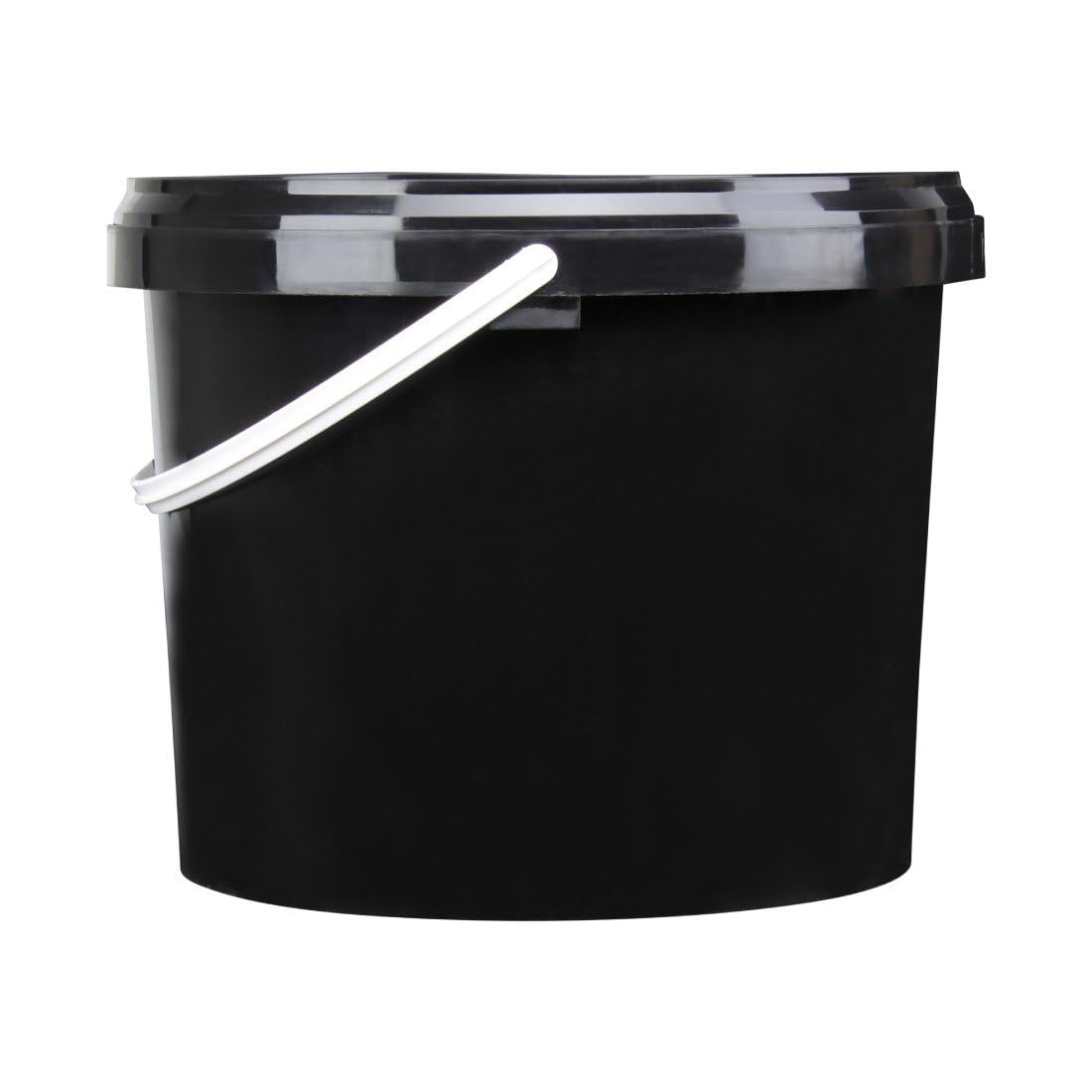 Jerrycanshop Emmer met deksel, 100% lucht- en vloeistofdicht, ronde kunststof met handvat voor levensmiddelen, BPA-vrij, natuurlijk