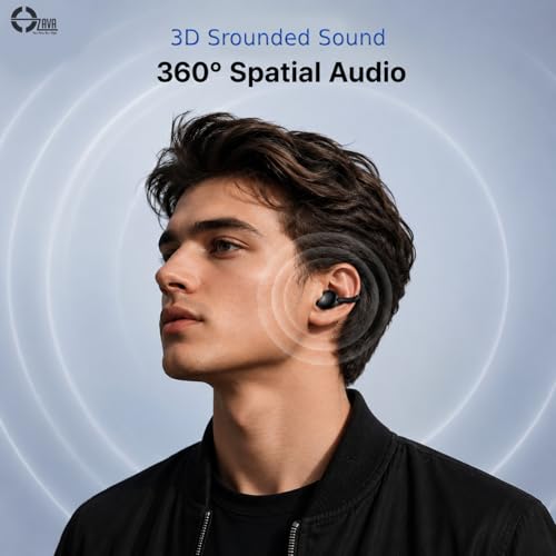 Image of Wireless OWS-X Open Ear Earbuds with Clip Design, Up-to 40H Playtime, ENC,13mm Driver, BTv5.4, Touch Control (Black)