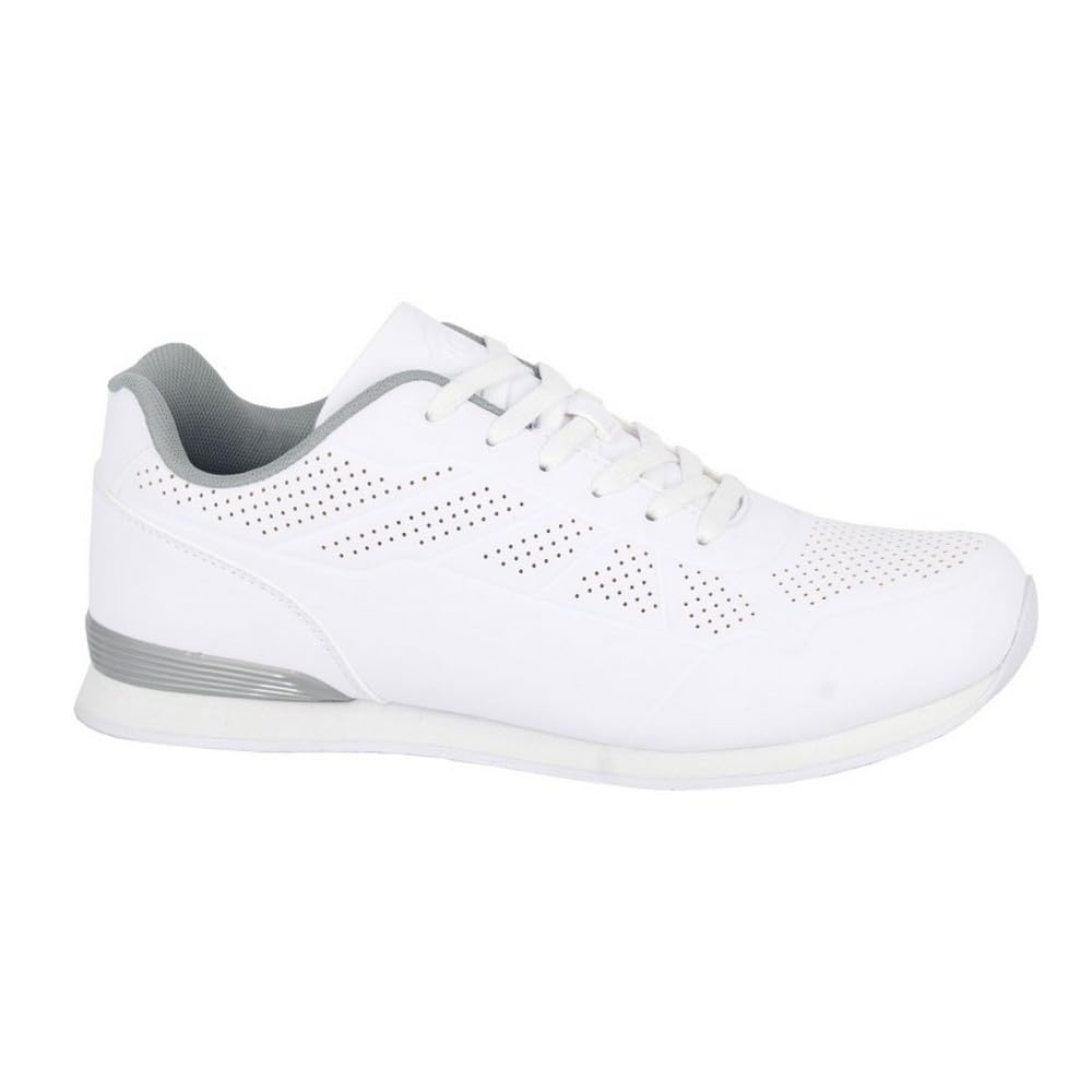 Dek Herren Penalty Lace Up Leichte Rasen Bowling Schuhe Turnschuhe Weiß/Grau