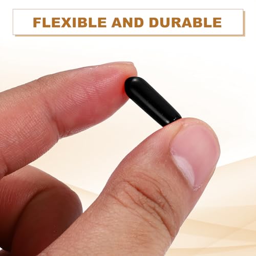 Image of uxcell 88Pcs Rubber End Caps, 4.5mm(3 /16 inch) ID 15mm(9 /16 inch) Height Round Screw Thread Protectors Flexible Screw Bolt Covers Caps for Metal Tube Rod Bolt, Black