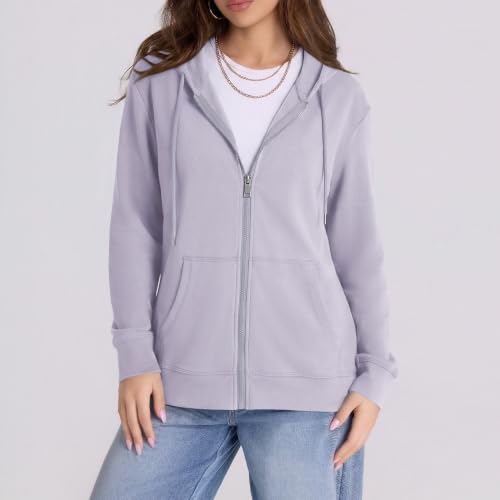 Image of Witsmile Zip Up Hoodie Women Oversized Sweatshirt Long Sleeve 2026 Fall Outfit Lightweight Jackets Workout Clothes