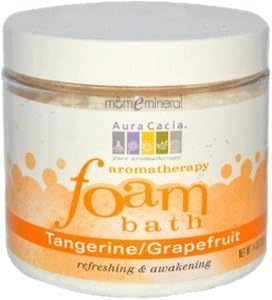 Espuma para banho de aromaterapia Tangerina e Toranja Aura Cacia, 414 mL