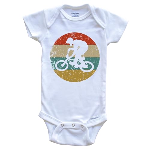 BMX Vintage Retro BMX Bike Rider Circle Icon One Piece Baby Bodysuit