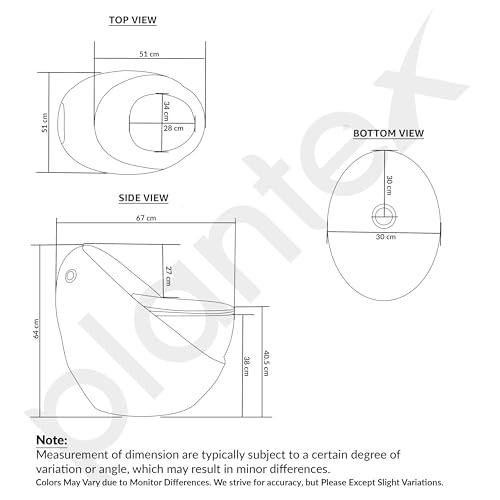 Image of Plantex Imported Ceramic Commode /Rimless 2D Siphonic Flush Western Toilet /Bathroom Commode with Soft Closing Toilet Seat Cover - S Trap (White & Grey)