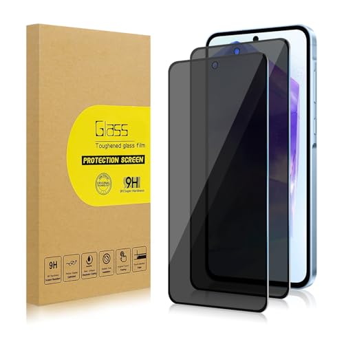 Lokyoo 2 Stück Sichtschutz Full Screen für Samsung Galaxy A35/A55 Anti-Spy Panzer Schutz Glas Folie Schutzfolie Frei von Kratze Displayschutz Hat Keinen Einfluss auf die Hülle