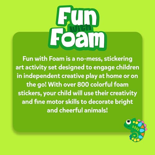 Image of Skillmatics Foam Sticker Art Activity - Animals, Mess-Free Fun for Kids, 800+ 3D Foam Stickers, DIY Felt Craft Kits, Gifts for Boys & Girls Ages 3, 4, 5, 6, 7