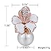 Kemstone Rose Gold/Silver Plated Flower Pearl Earrings Stud/Clip On for Women